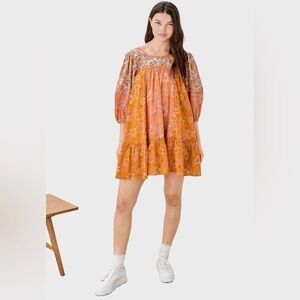 AMERICAN Eagle Puff Sleeve Floral Printed Dress